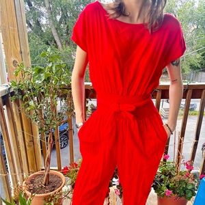 True Vintage Cole Sport for Saks Fifth Avenue Red Jumpsuit